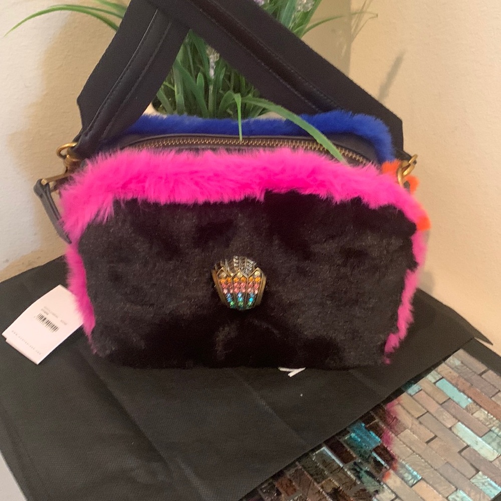 Kurt Geiger London Kensington Large Leather & Faux Fur Camera Bag
